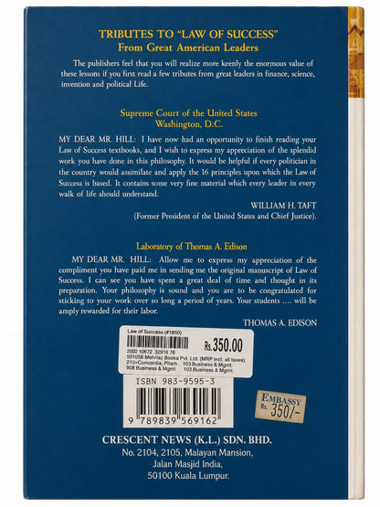 Law of Success by Napoleon Hill